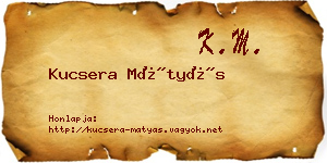 Kucsera Mátyás névjegykártya
